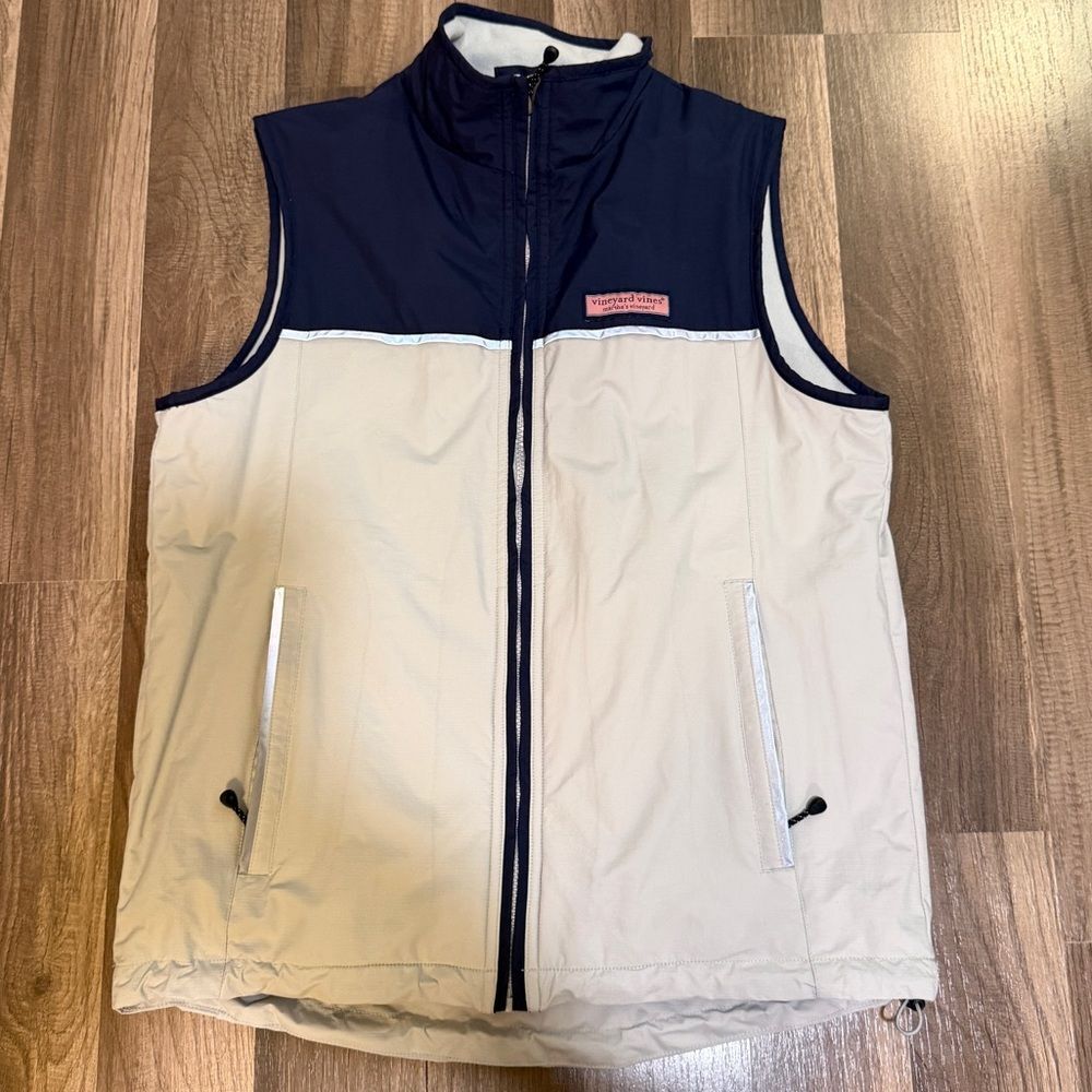Vineyard Vines Nor’easter Navy and Cream Vest XS